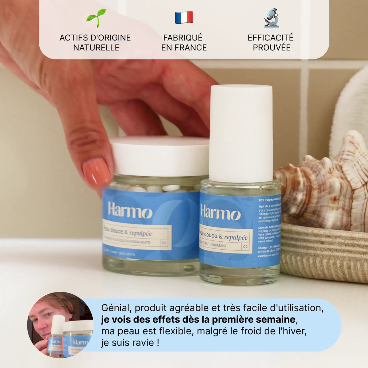 Routine Peau douce, hydratée & repulpée